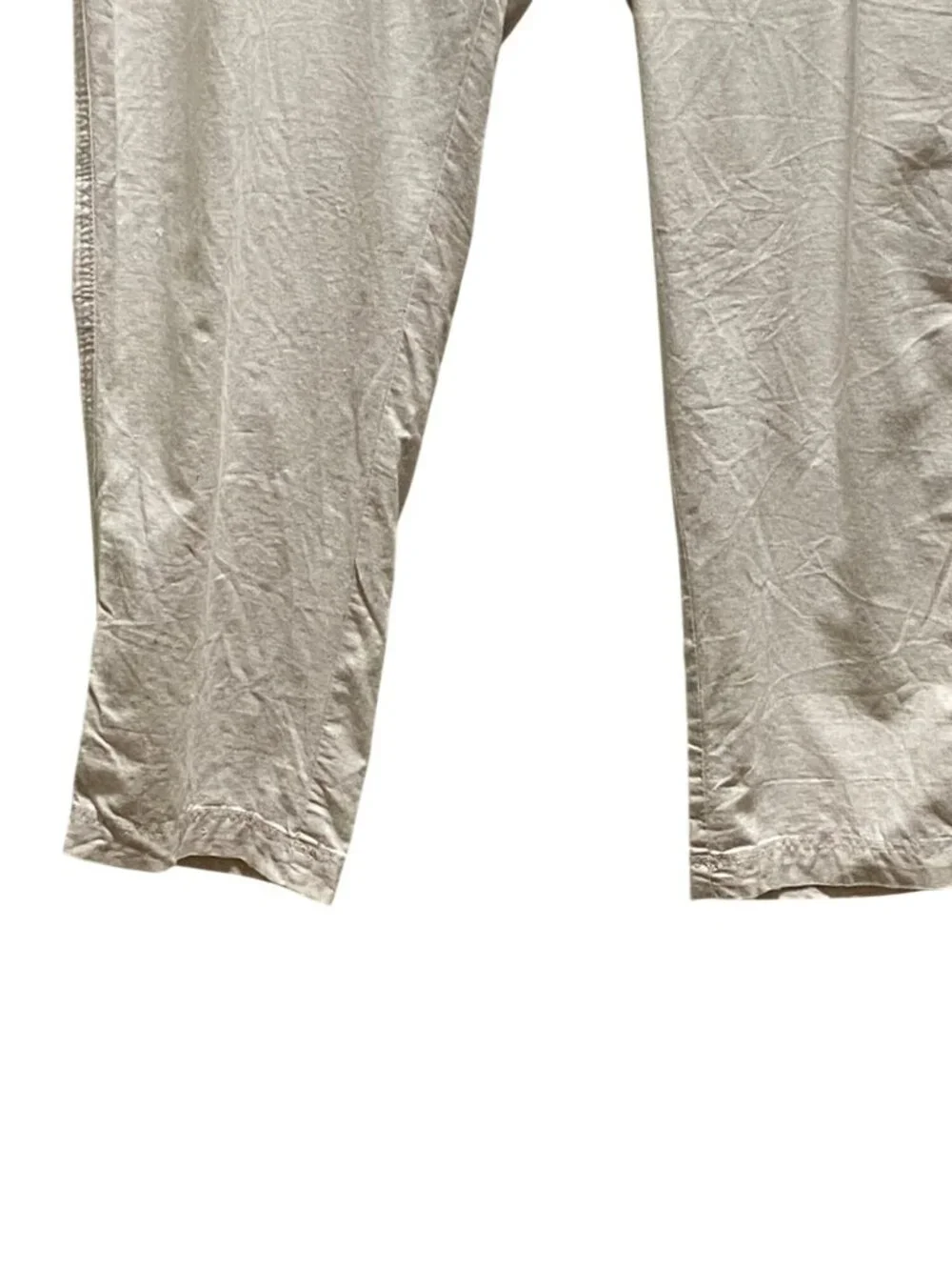 H&M Tapered Linen Drawstring Pants Beige Size XXL Beach Coastal Vacation Summer